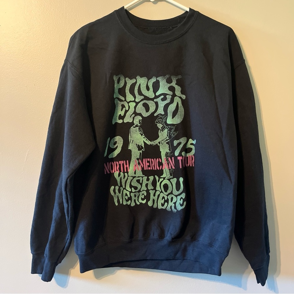 Pink Floyd North American Tour Wish You Were Here 1975 Black Sweatshirt Medium